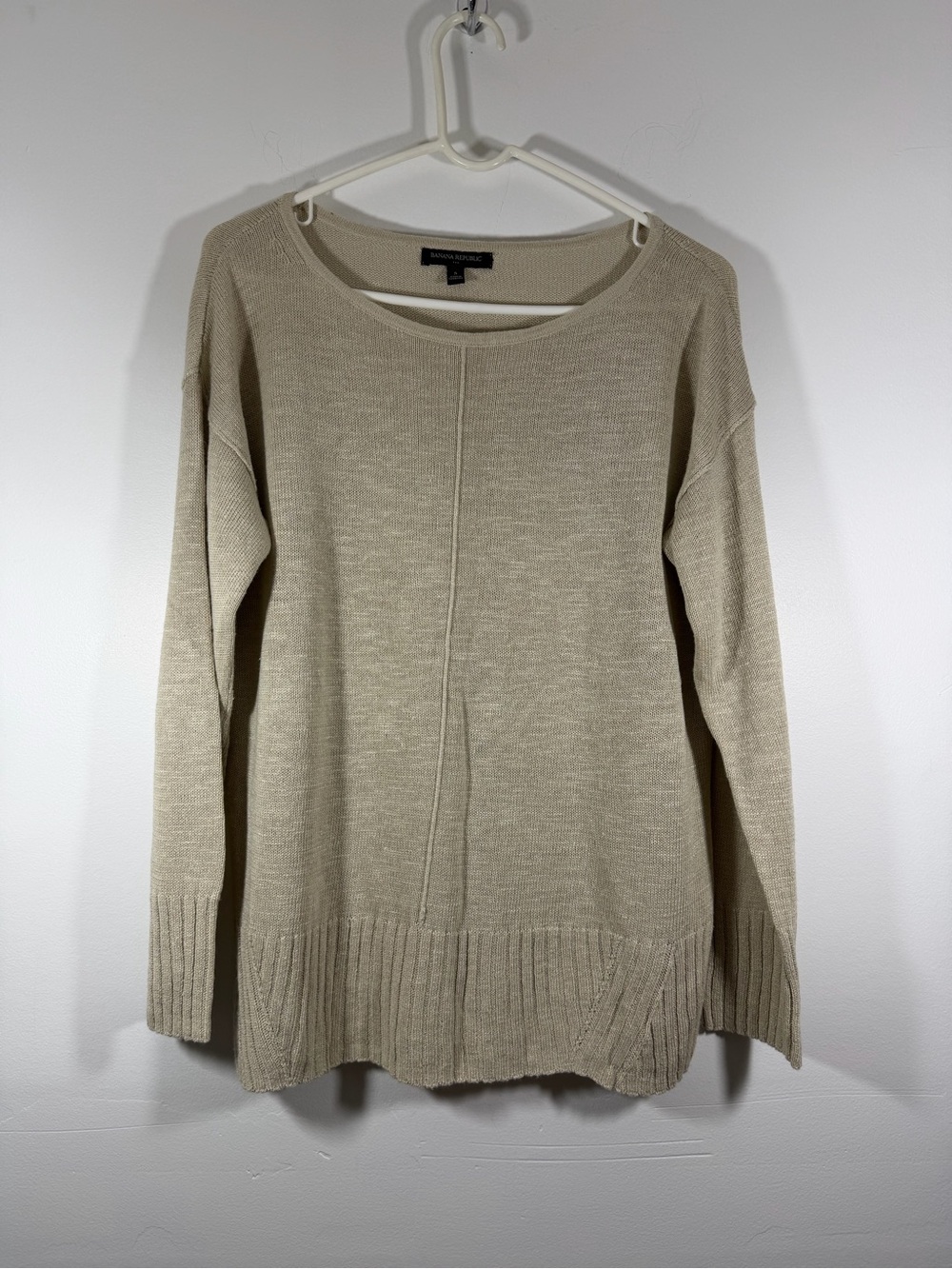 Banana Republic Beige Scoop Neck Knit Sweater